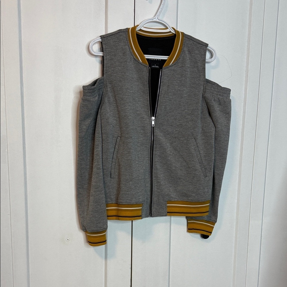 Women's Mustard and Gray Cardigan